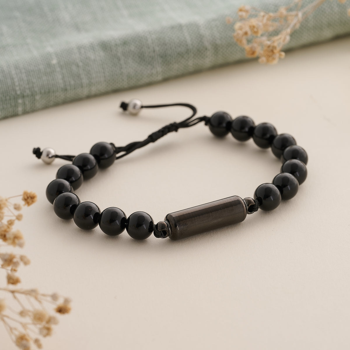 Cremation Bracelet with Natural Lava Beads