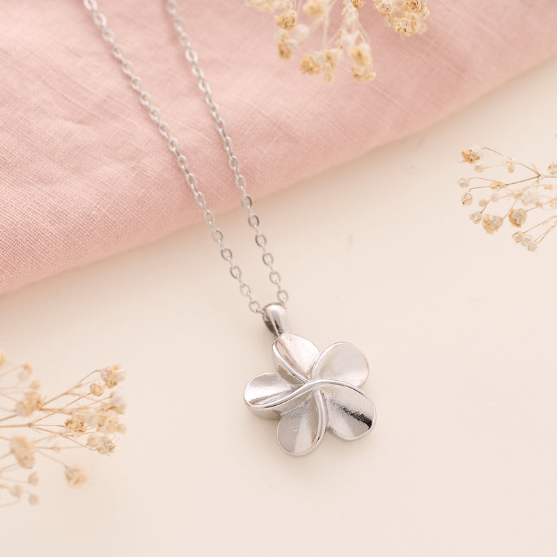 Flower Urn Necklace in Stainless Steel, sterling silver, gold, rose gold and white gold