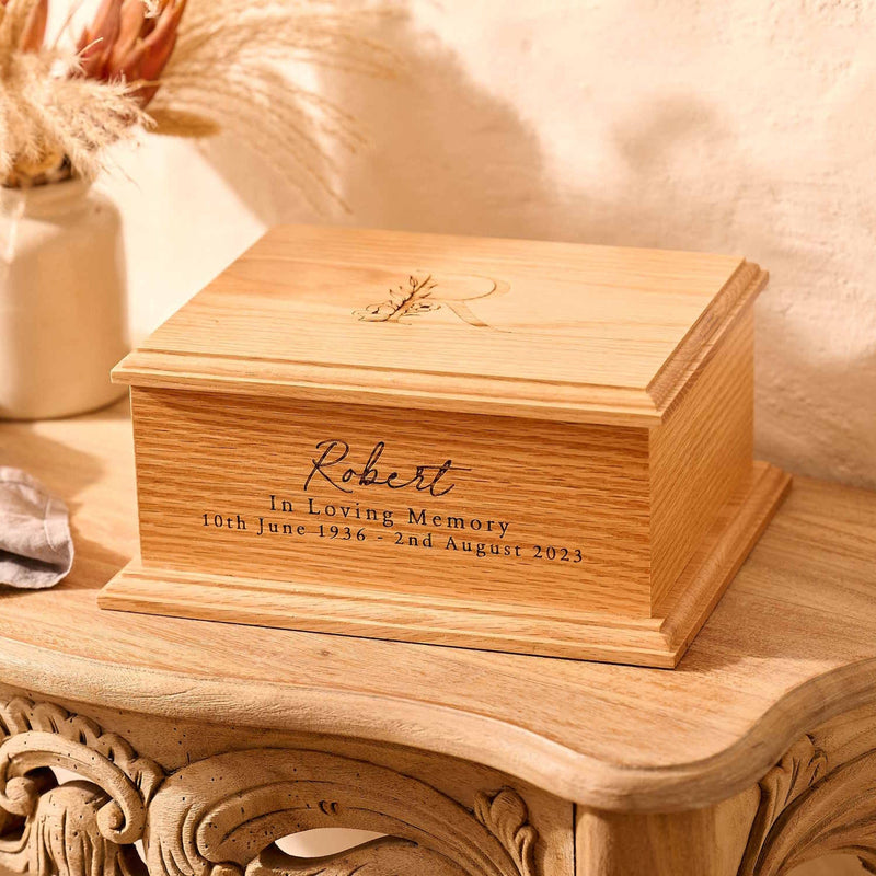 Beautiful handcrafted wooden cremation urn from Thicket Memorials