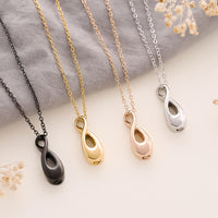 Infinity Ashes Necklace for Remembrance in black, gold, silver or rose gold