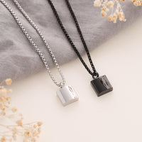 Square Urn Necklace with Ashes Compartment