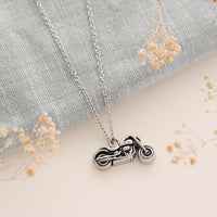 Motorcycle Memorial Urn Necklace in stainless steel