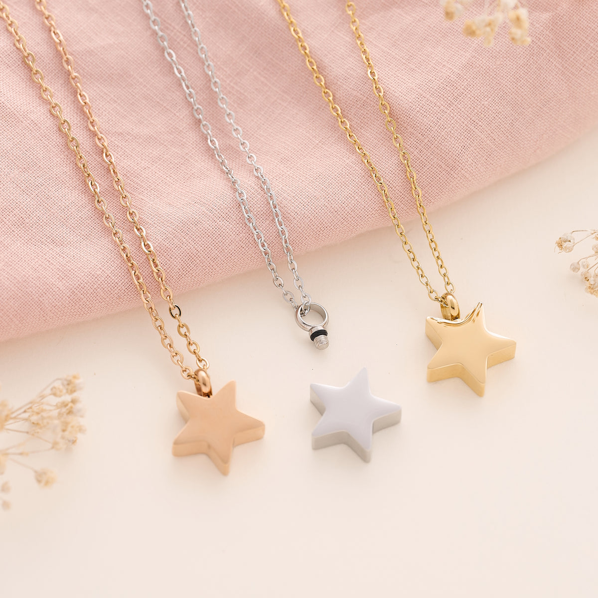 Star Cremation Urn Necklace memorial jewellery gift