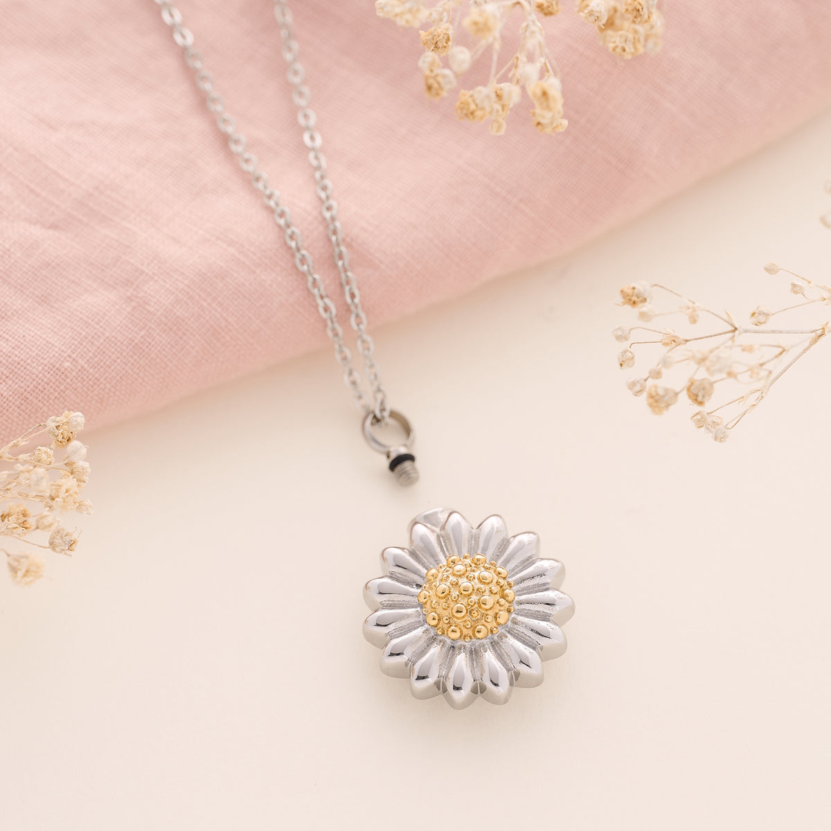 Sunflower Memorial Necklace for Ashes